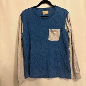 Lucky Brand California Long Sleeve Pocket Tee Blue Gray Men’s Medium